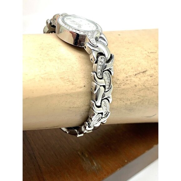 Timex Women's Watch TW2T49700 Quartz Mother of Pearl Silver Steel Oval Petite - Picture 11 of 13